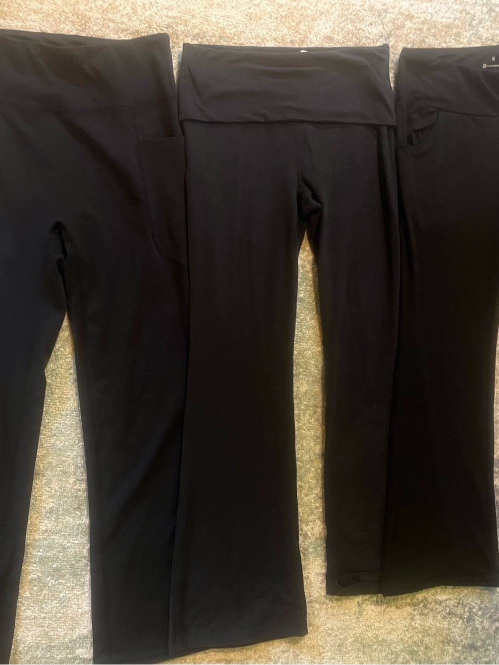 Set of 3 Black Women's Yoga Flare Pants